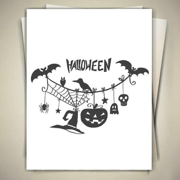 Halloween Stansemaler Håndlaget Håndverk Bursdag Gratulasjonskort Dekor