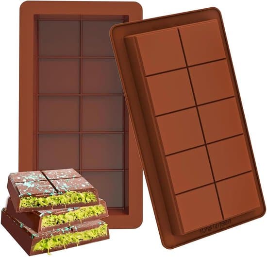 Silikone Chokoladebarform 2-Delt Sæt Dyb Rektangulær Bageplade BPA-Fri Mikrobølgesikker til Slik Isbit Dessertfremstilling 25cm