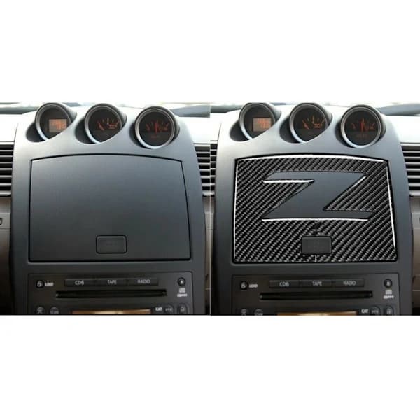 Dekorativ karbonfiberpanel for midtkonsollens navigasjonspanel til 350Z 2003-2009