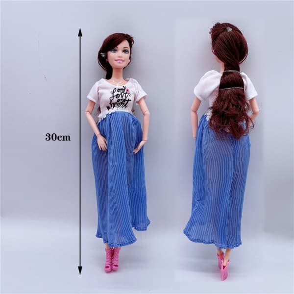 Gravid Barbie-docka med stor mage & familj på 6 - Stor mammadocka med mage