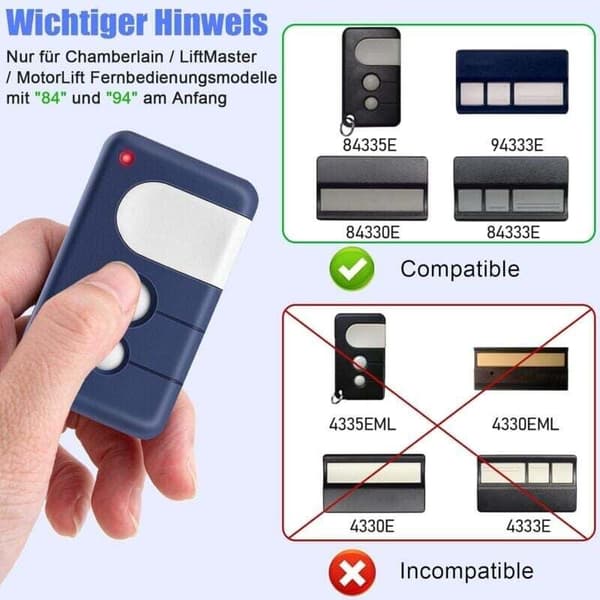 2-pack Garage Remote Control Compatible with Chamberlain LiftMaster MotorLift 84335EML, 84333E, 94333E, 433.92MHz for ML500, ML700