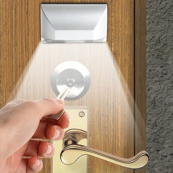 1 pc LED smart door lock sensor light control infrared body sensor light toilet light cabinet gift lamp[LD]