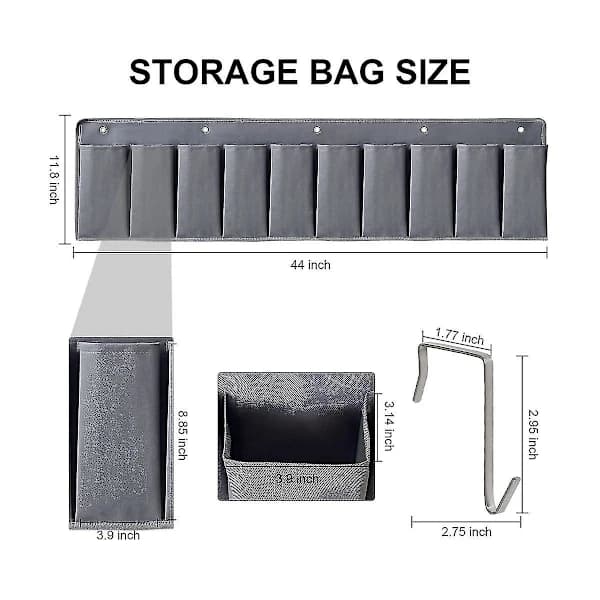 RV Shoe Rack 10 Compartments Heavy Duty Hanging Bed Storage Organizer With Hooks Storage Pockets For