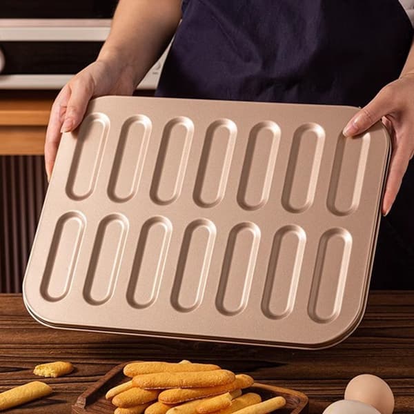 Practical Kitchen Utensil Carbon Steel 14-Finger Cookie Mold Ladyfinger Mold