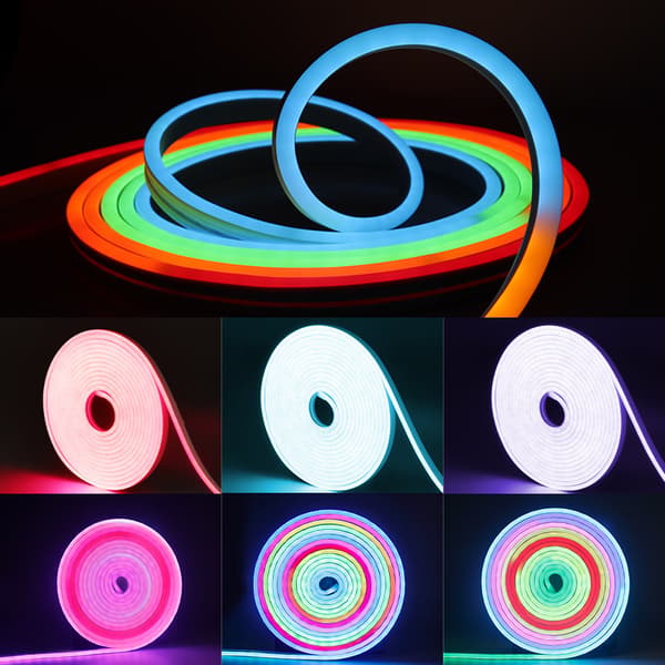 LED-strips Fleksibel Neon-tau-belysning, 3535-96 LED, med fjernkontroll APP-styring (5 meter)