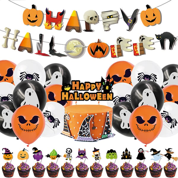 Bursdagsdekorasjon med Halloween-tema, populære bursdagsballonger