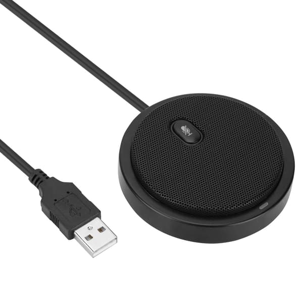 360° Omnidirectional Wired Desktop Conference Microphone - Black