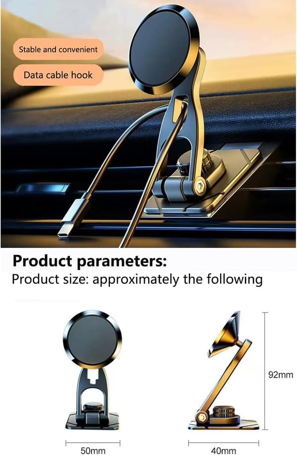 Mobilholder for bil, 360° rotasjon smarttelefon bilfeste, egnet for ulike smarttelefoner