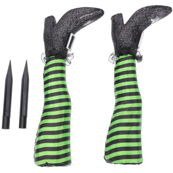 Halloween Garden Decoration - 1 Pair Witch Legs for Outdoor Decor, Spooky Theme