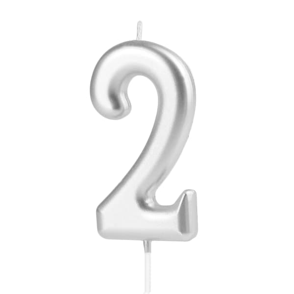 Kakkuvaha numero 2 hopea 10 cm silver