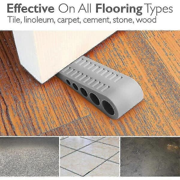 Rubber Door Stop, 4 Pcs Non-Slip Heavy Duty Rubber Door Stops, Scratch-Proof Door Stop Works On All Surfaces (Grey) db
