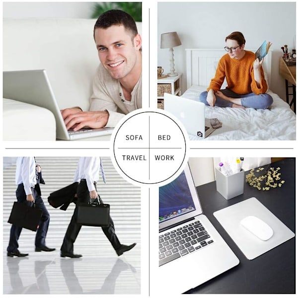 Silver Metallic Aluminum Mouse Pad, Office and Gaming Thin Hard Mouse