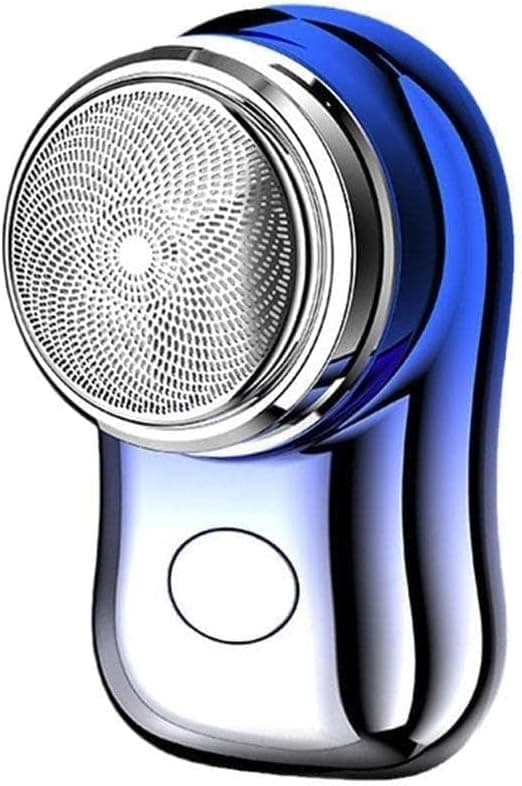 Galvanisert Mini Elektrisk Barbermaskin USB Oppladbar for Menn Vått Skjegg Ansikt Lyd Gradient Blå