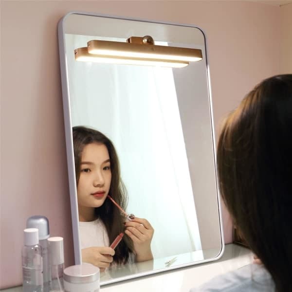 Dimmable LED Wall Lamp with Touch Switch and Battery, Wooden Wall Lamp, 4W, USB Rechargeable Cabinet Light