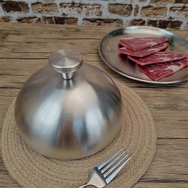 Matkuppel i rustfritt stål 14 cm holder maten varm og insektsikker for matlaging og servering