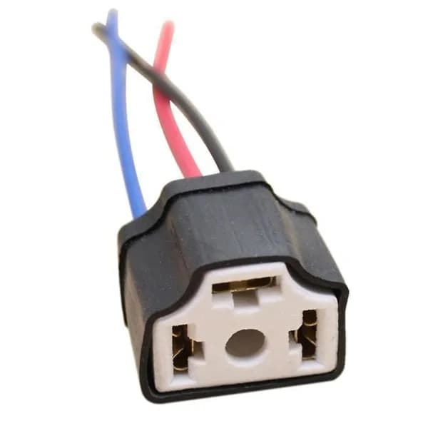2pcs H4 9003 Ceramic Cable Wiring Harness Car Headlight Bulb Holder 3-Hole Socket
