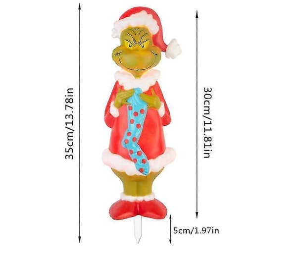 Jule-Grinch lysende juledekorasjon for utendørs hage LED-belysning C C C