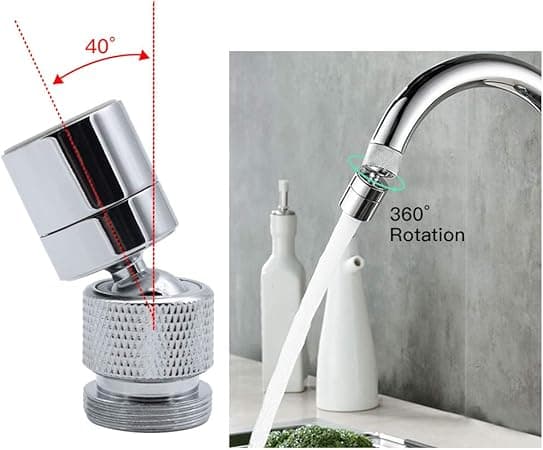 360° Roterbar Haneudluftning Vandbesparende Hane Messing Justerbar