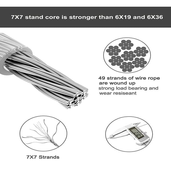 Stålwire 10M rustfri stålwire belagt rustfri wire kit kabel