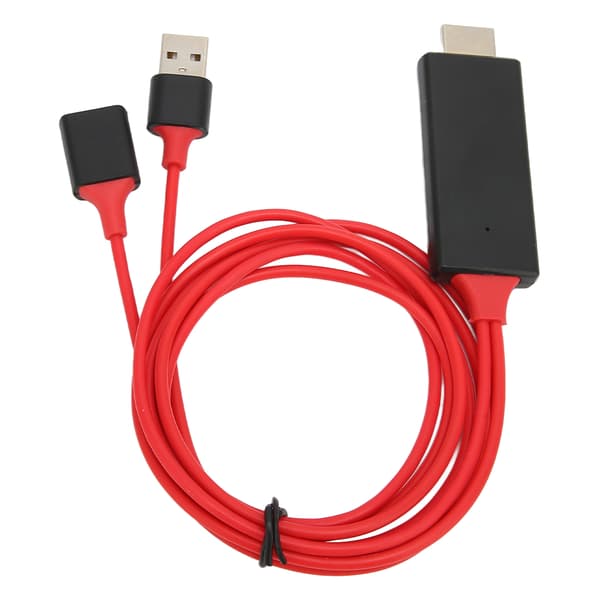HDTV-kabeladapter 1080P HD Multimedia Interface-kabeladapter til iPhone TV-skærmprojektor Rød