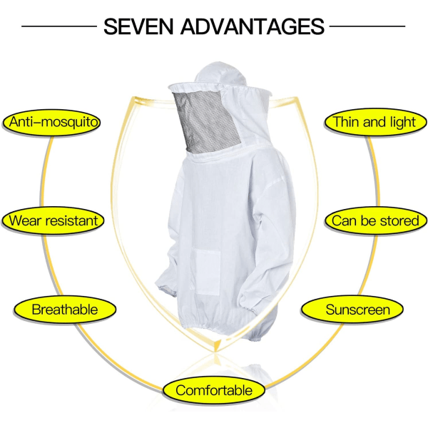 QU/Bikupa Professional Bee Protection, Bee Hat with Detachable Veil, Zipper Bee Hat for Beekeepers