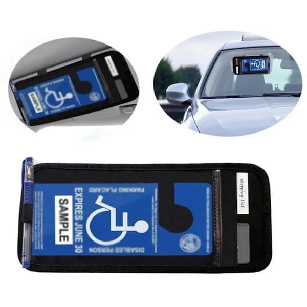 Holder til handicapparkeringstilladelse til bilvisir PVC Bil Handicapskilt