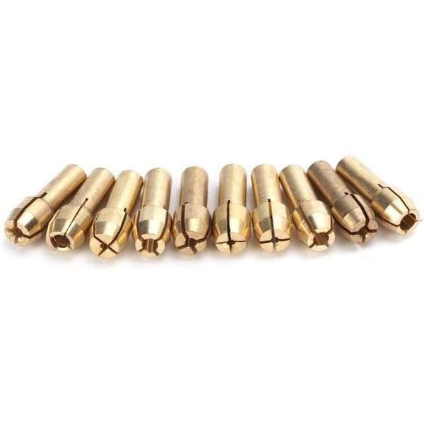 10pcs Collet 0.5-3.2mm Mini Brass Collets Electric Chucks Rotary Tool Accessories (Tail Diameter 4.3mm)