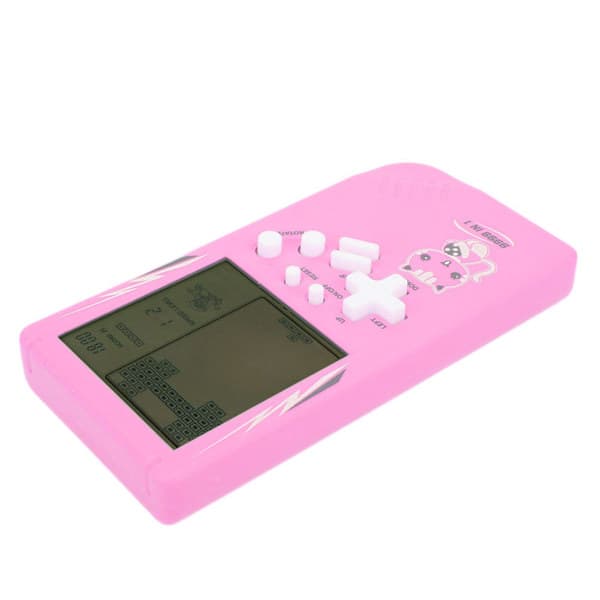 Bærbar spillkonsoll stor skjerm klassisk barneleke rosa