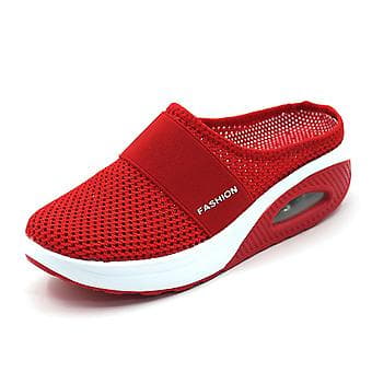 Pustende uformelle mesh slip-on tursko (42 rød)