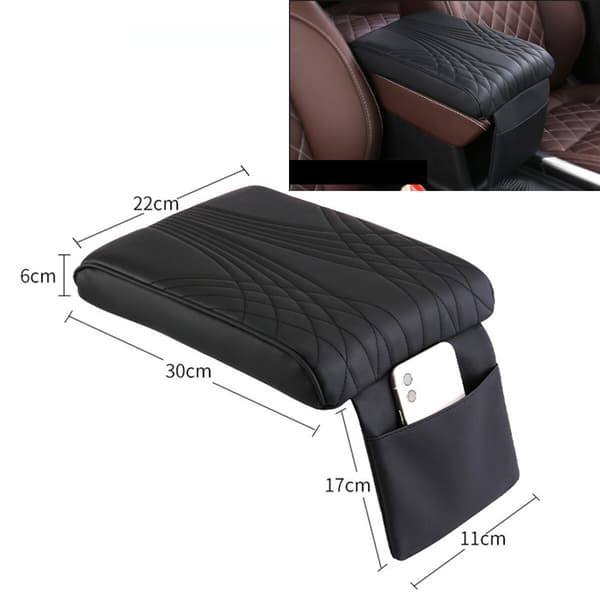 Bilarmrestkudde Center Console Box Cover Mat För Interiör Tillbehör PU Läder