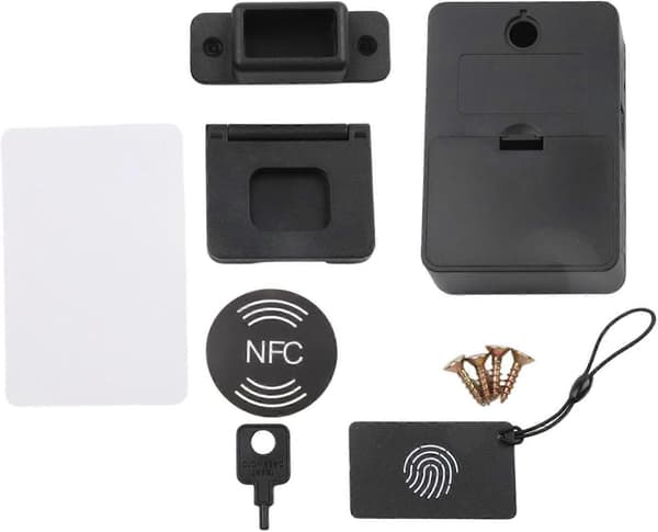 NFC Electronic Drawer Lock Keyless No Drilling Cabinet Wardrobe Lock Remote Access Multi Card Registration Low Power (FMY)