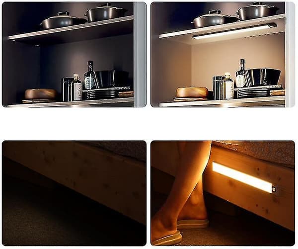 Bærbar Liten Lampe Trådløs LED Under Skap Belysning Bevegelsessensor Aktivert Nattlys