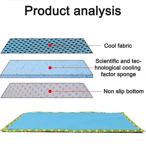 Self-cooling pad for dog and cat, ice silk summer dog cooling pad blanket