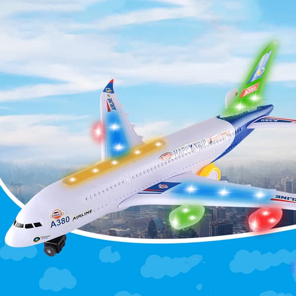 A380 fly 43 cm langt elektrisk modelfly med lyd og lys børnelegetøj Modelfly