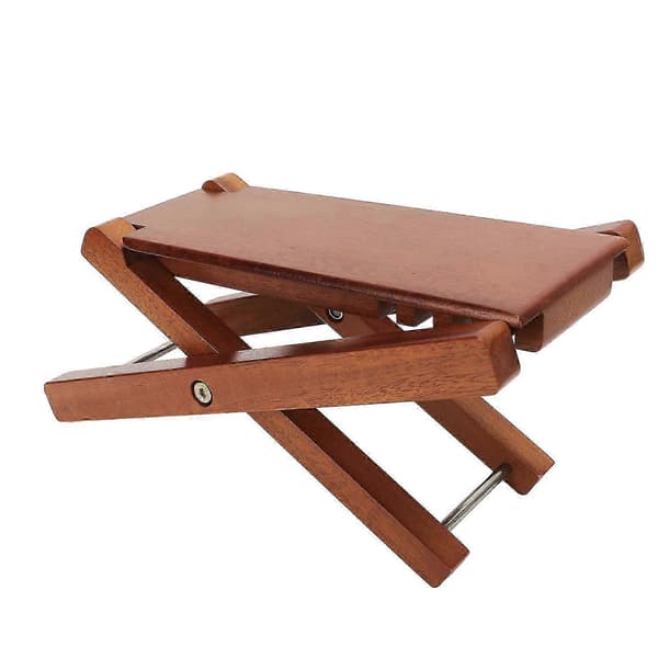 Gitarrfotstöd Robust Trä Elegant Stil 3 Justerbar Höjd Hopfällbar Gitarrfotpall för Gitarristframträdande Askträ