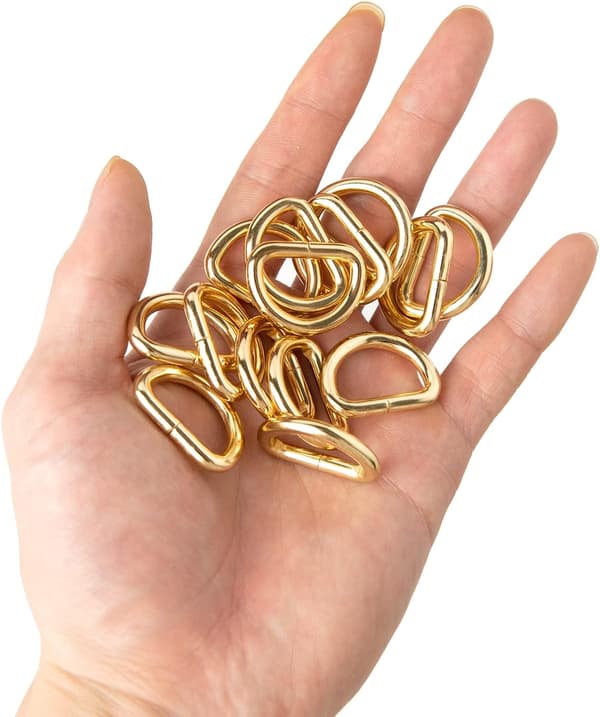 30 stk D-ringspenner Usveisede Gull Metallspenne Ring Syutstyr