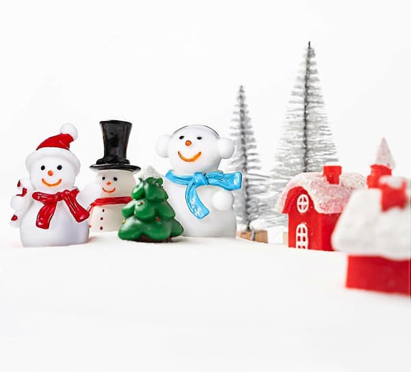5 Mini Snemand Figurer til Julehåndværk og DIY Indretning-FX-