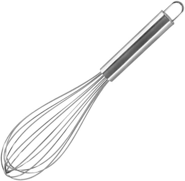 Piskeris i rustfrit stål, bagepiskeris, bageredskab, rustfrit stål, sølv, 26 cm
