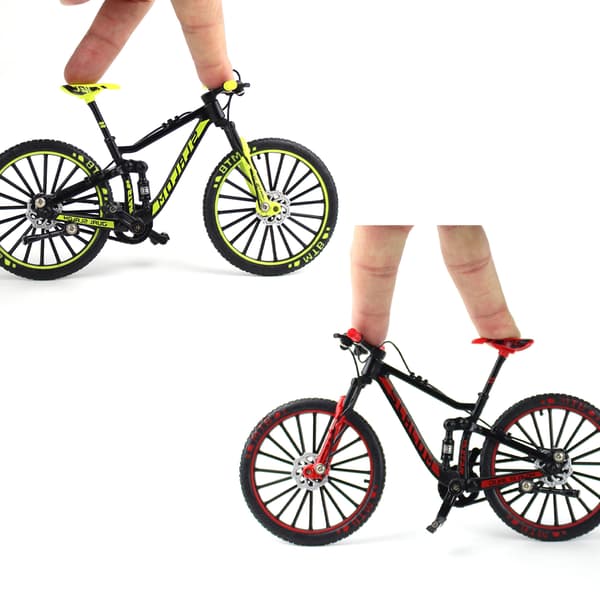 2 stk Mini 1:10 Legering Cykel Skala Model Skrivebord Simulering Pynt Finger Mountainbikes Legetøj