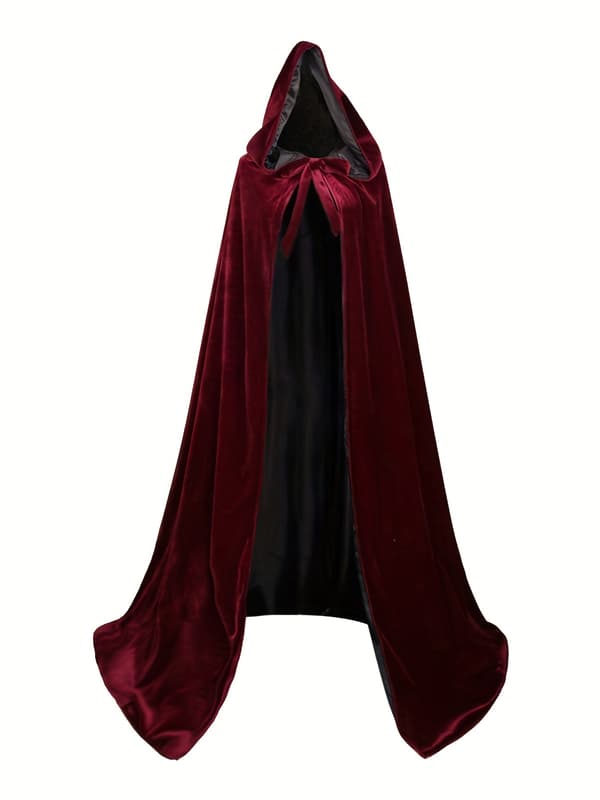 Halloween Lejemand Kostume Hætte Kappe til Mænd Rollespilsdragter M Vinrød M Burgundy