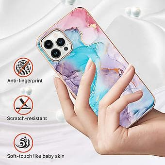 Galvanoitu TPU-kotelo iPhone 15 Pro Maxille (sininen)