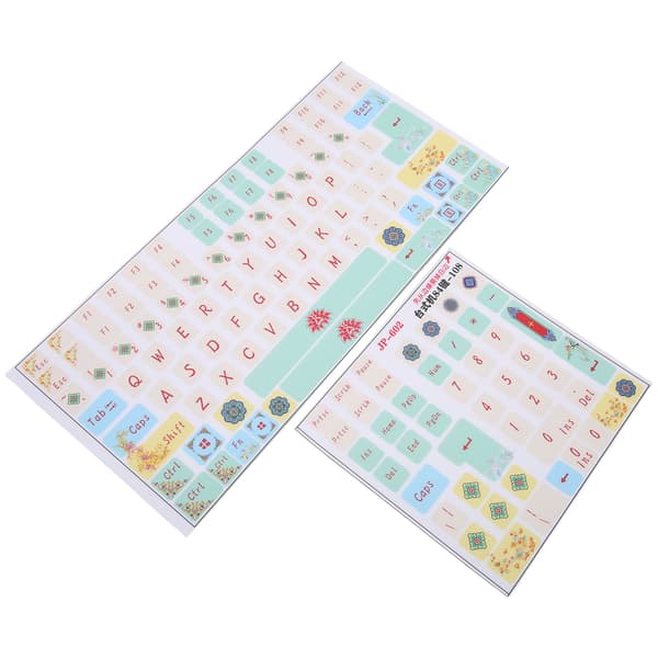Cute Cartoon Clear Pattern PVC Keyboard Sticker for Mechanical Keyboard - 2pcs