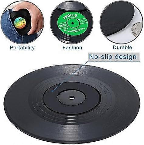 Coasters for Drinks, Funny, Absorbent, New 6-pack Vinyl Record Coasters, Effective Desktop Protection to Prevent