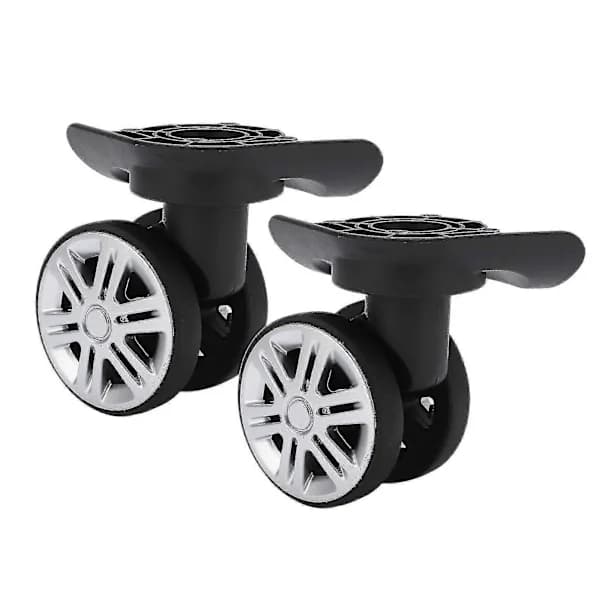 1 Pair Luggage Swivel Wheels Suitcase Swivel Wheels Replacement Silent Double Row Wheels