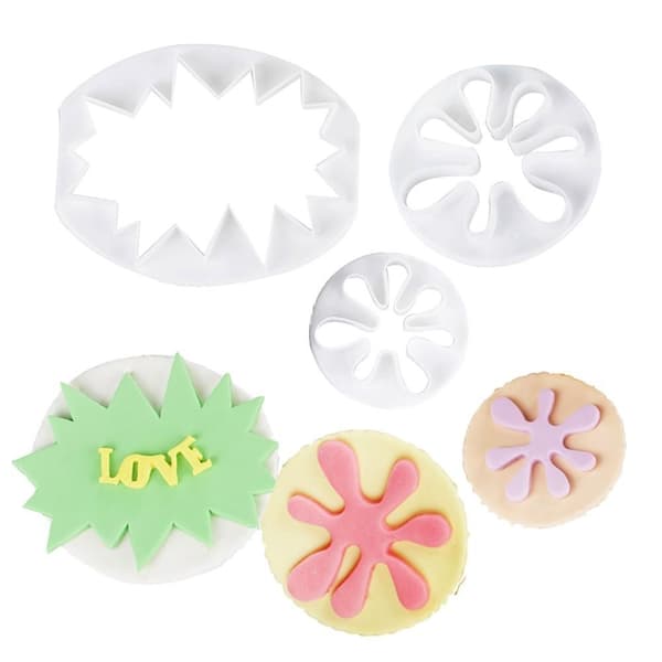 Skylt Wow + Splatter Plakett Udskærer 3-pak multifärg multicolor