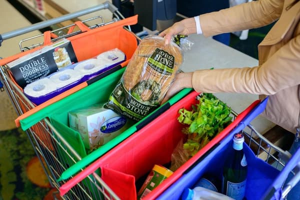 Trolley Bags Gjenbrukbare handleposer - Sett med 4 poser for vanlige supermarkedsvogner