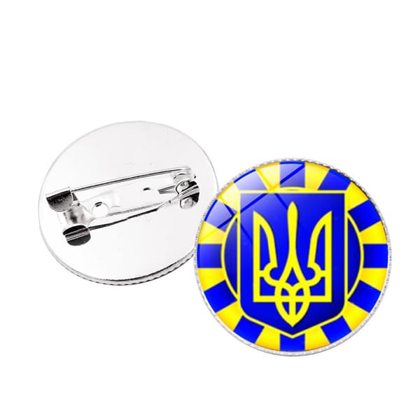 Ukraine Flag Badge (Fred), Diameter 25mm (Stil 3)