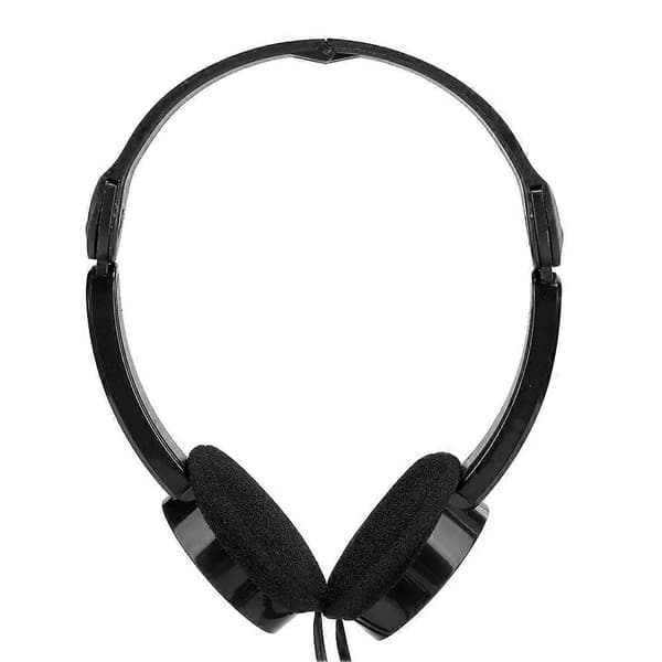 Sammenfoldeligt kablet stereoheadset børnehovedtelefoner med mikrofon til smartphone tablet sort