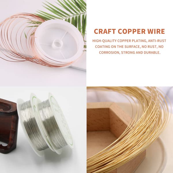5 Rolls Copper Wire for Jewelry Making, Metal Copper Wire, Benda