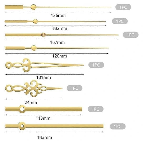 Silent Clock Mechanism Quartz Movement Machine Wall Pointer Set for Clock Replacement Black Gold